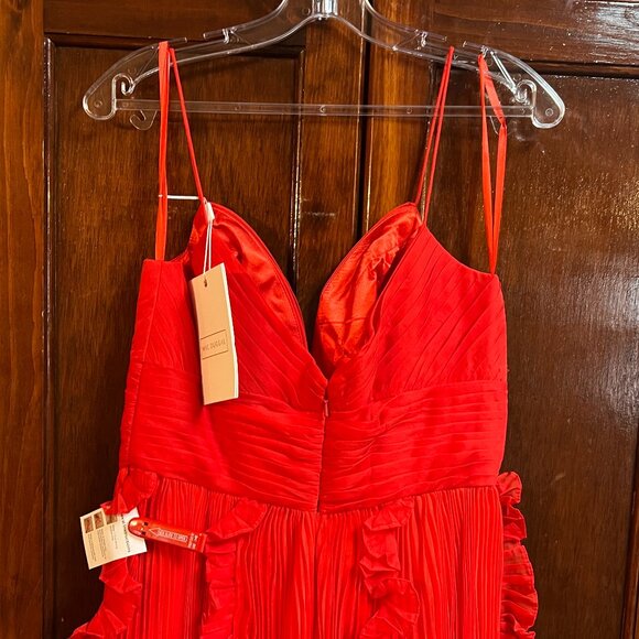 sz 8 Red ruffle tulle gown made by Mac Dugal New with tags - Picture 5 of 5